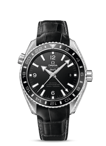 Omega Seamaster Planet Ocean 600M Co-Axial 43.5 GMT Platinum / Diamond / Black / Alligator